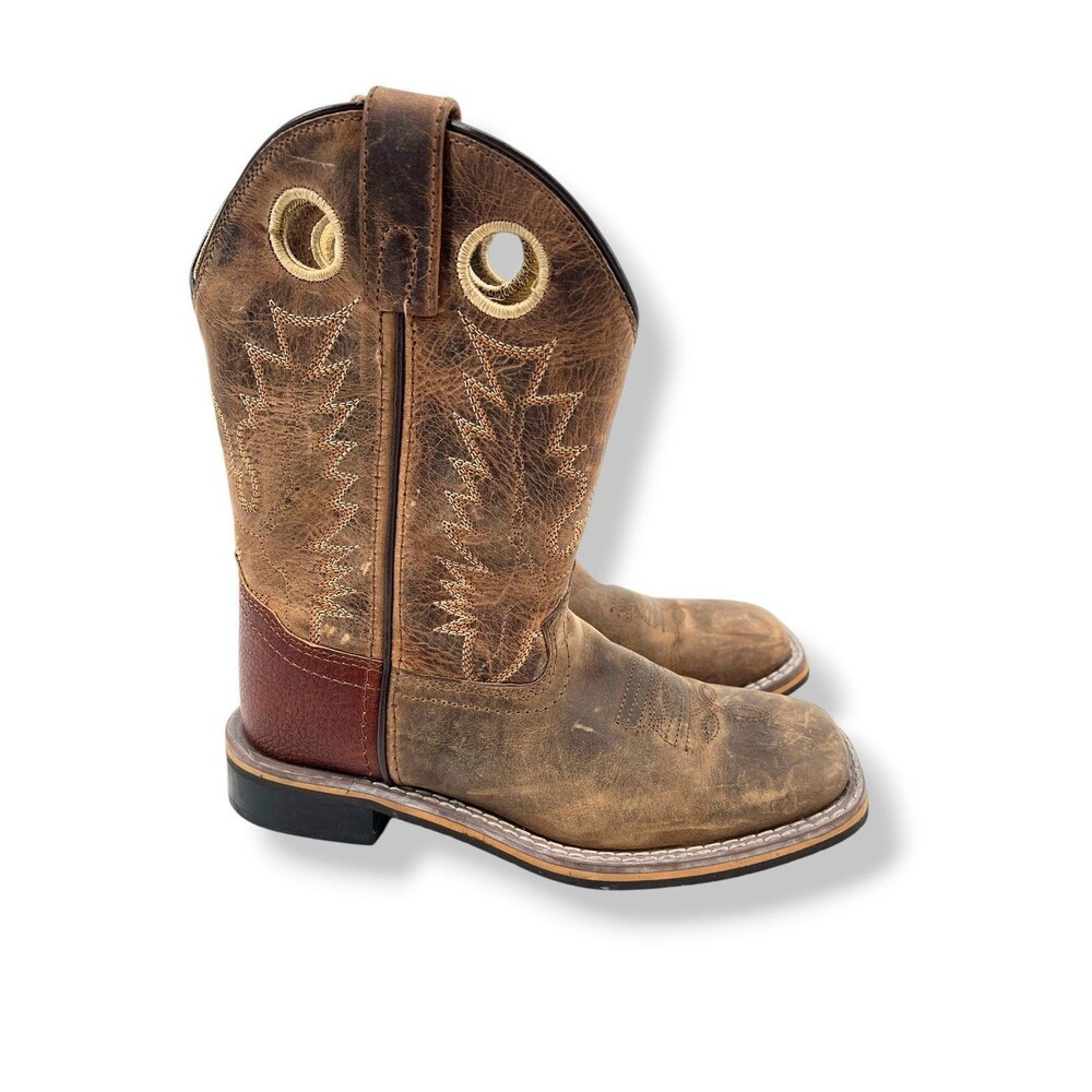 Smoky Mountain Western Boots Boys Jesse Square Toe Brown 3662Y Youth 1.5